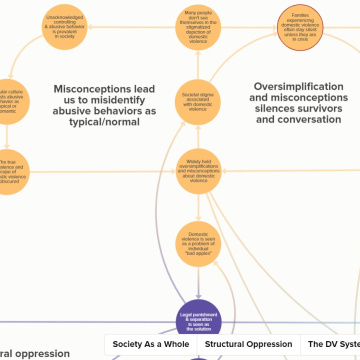 Part of a map depicting the systems involved in domestic violence