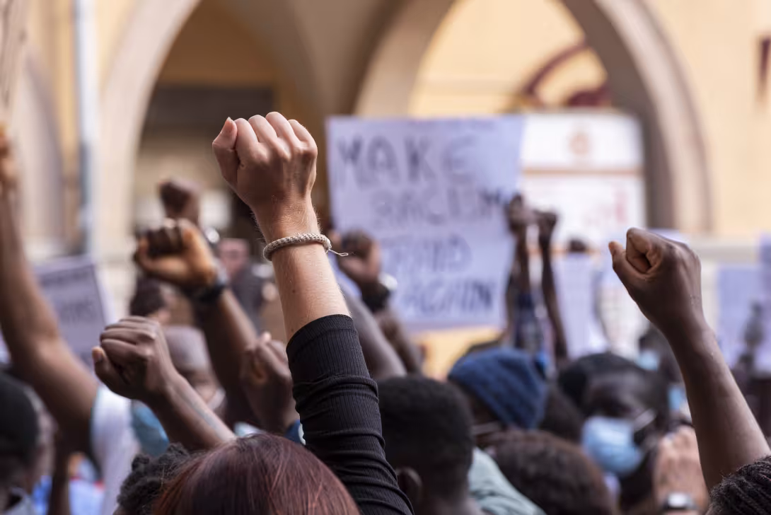 Image of peaceful protesters